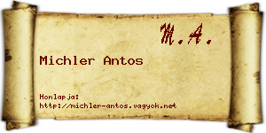 Michler Antos névjegykártya